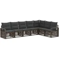 vidaXL Gartensofa-set 7 pcs Grau Poly-Rattan