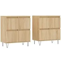 Helloshop26 - Buffet Sideboard Kommode Kleiderschrank Aufbewahrungsm√∂bel Organizer Küche Wohnzimmer Lounges 2er-Set Sonoma 02_0036826