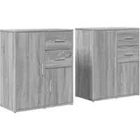 Helloshop26 - Buffet Sideboard Kommode Kleiderschrank Aufbewahrungsmöbel Organizer für Küche Wohnzimmer Lounge 2er-Set Sonoma 60 x 02_0036958