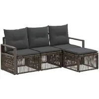 vidaXL Gartensofa-set 4 pcs Grau Poly-Rattan