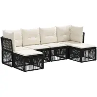 vidaXL Gartensofa-set 6 pcs Schwarz Poly-Rattan