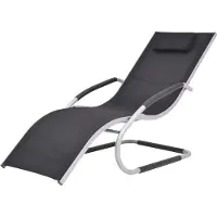 vidaXL Sonnenliege mit Auflage Aluminium und Textilene Schwarz , Gartenliegen Design 2024