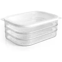 DS Produkte GOURMETmaxx Aufschnittboxen Kühlschrank mit Deckel 3 Lagen 3 x 550 ml Wurst Käse Frischhaltedosen