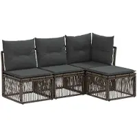 vidaXL Gartensofa-set 4 pcs Grau Poly-Rattan