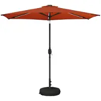 vidaXL Gartenparasol mit LED-Lichtern und Sockel 270 x 270 cm