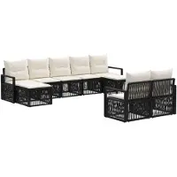 vidaXL Gartensofa-set 9 pcs Schwarz Poly-Rattan