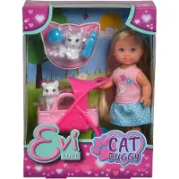 Simba Evika Puppe mit Kinderwagen für Katzen