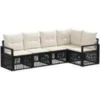 vidaXL Gartensofa-set 5 pcs Schwarz Poly-Rattan