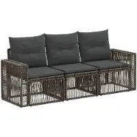 vidaXL Gartensofa-set 3 pcs Grau und Dunkelgrau Poly-Rattan