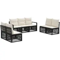 vidaXL Gartensofa-set 7 pcs Schwarz Poly-Rattan