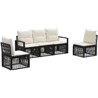 vidaXL Gartensofa-set 5 pcs Schwarz Poly-Rattan