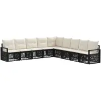 vidaXL Gartensofa-set 9 pcs Schwarz Poly-Rattan