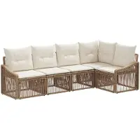 vidaXL Gartensofa-set 5 pcs Beige Poly-Rattan