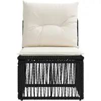 vidaXL Armfreies Sofa Schwarz Poly-Rattan