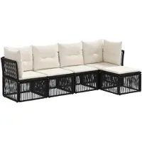 vidaXL Gartensofa-set 5 pcs Schwarz Poly-Rattan