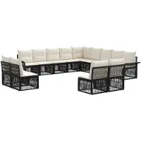 vidaXL Gartensofa-set 13 stk. Schwarz Poly-Rattan