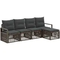 vidaXL Gartensofa-set 4 pcs Grau Poly-Rattan