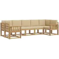 vidaXL Outdoor-Sofagarnitur 7 Stk. Weiß und Beige