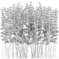 OEM Künstliche Eucalyptus-Stangen - Silber - Blumenstücke Erstellen - Flexible Stahldraht-Stangen - 38 cm - Silber