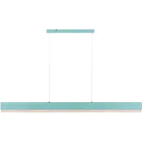 Beliani LED Pendelleuchte Mintgrün Metall Holz 120 cm Dimmbar Lineares Design Modern Skandinavischer Stil Hängelampe Esstisch Esszimmer