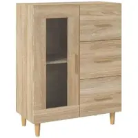 Helloshop26 - Buffet Sideboard Kommode Kleiderschrank Aufbewahrungsmöbel Organizer Küche Wohnzimmer Sonoma-Eiche 69,5 x 34 x 90 cm 02_0031627