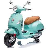 Sun baby Elektrischer Kinderroller Elektroroller Elektrofahrzeug Kinderfahrzeug Vespa Maxi 12V Akku Motorroller für Kinder mit Licht Sound stabile Konstruktion sicherer Fahrspaß MAXI Türkis