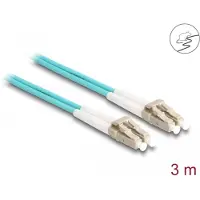 DeLOCK 3 m Glasfaser Netzwerkkabel für Netzwerkgerät, Schalter, Medienkonverter - Zweiter Anschluss: 1 x LC Duplex - LSZH - Aqua
