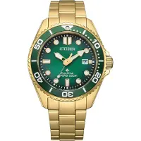 Citizen BN0262-59W Promaster Eco-Drive Herrenuhr 20 bar Goldfarben/Grün