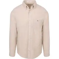 Gant Langarmhemd "Hemd REGULAR COTTON LINEN SHIRT 1er Pack", Herren, Gr. XXL, N-Gr, beige, Obermaterial: 55% Leinen LI. 45% Baumwolle CO., Hemden Langarmhemd
