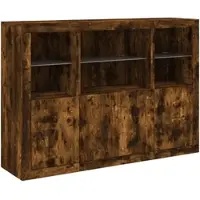 Helloshop26 - Buffet Sideboard Kommode Kleiderschrank Aufbewahrungsmöbel Organizer für Küche Wohnzimmer Lounge mit LED-Beleuchtung 02_0037210