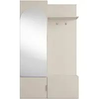 Vente-unique Garderobenschrank mit Spiegel und Stauraum - Beige und Gold - JAVERIA