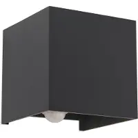 Orion Aussenwandleuchte mit Bewegungsmelder Cube-S, alu / grau / zink, Aluminium, Modern