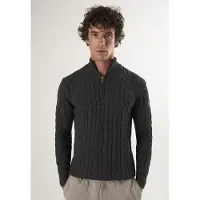 Felix Hardy Stehkragenpullover "Kabelstrick-Pullover mit halbem Reißverschluss"