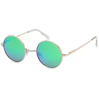 StyleBREAKER Uni Sonnenbrille Klein Rund | Retro Hippie Style mit Federscharnier | UV400 Metall Rahmen extra schmal für zierliche Gesichter | Inkl. Etui & Putztuch