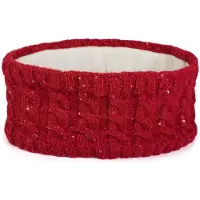 StyleBREAKER Stirnband "Strick Stirnband Zopfmuster Pailletten" 1 Stk.