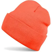 StyleBREAKER Strickmütze "Winter Strickmütze mit Krempe", Herren, orange (neonorange), Obermaterial: 100% Polyacryl PAN., Modisch, Mützen Strickmütze