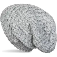 StyleBREAKER Strickmütze "Grobstrick Beanie Mütze", Herren, grau (hellgrau), Obermaterial: 10% Viskose CV. 80% Polyacryl PAN. 10% Wolle WO., Modisch, Mützen Strickmütze