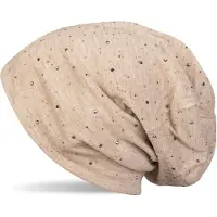 StyleBREAKER Beanie "Beanie mit Strass Nieten Applikation" 1 Stk.