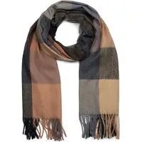 StyleBREAKER Schal "Weicher karierter Schal mit Fransen" 1 Stk.