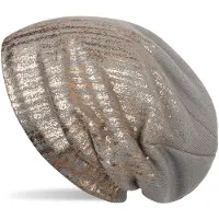 StyleBREAKER Strickmütze "Feinstrick Beanie mit Metallic Print" 1 Stk.