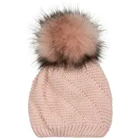 StyleBREAKER Bommelmütze "Einfarbige Strick Bommelmütze mit Thermo-Fleece" 1 Stk.