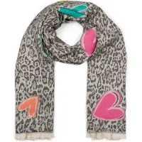 StyleBREAKER XXL-Schal "Schal mit Leoparden Herz Muster" 1 Stk.