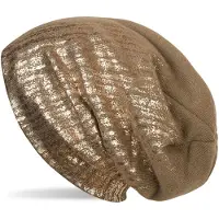 StyleBREAKER Strickmütze "Feinstrick Beanie mit Metallic Print" 1 Stk.