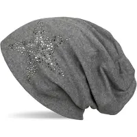 StyleBREAKER Beanie "Beanie Mütze mit Strass Nieten Stern" 1 Stk.