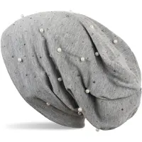 StyleBREAKER Beanie "Beanie mit Perlen und Strass Nieten" 1 Stk.