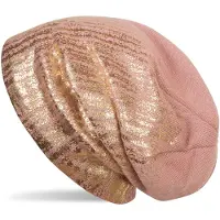 StyleBREAKER Strickmütze "Feinstrick Beanie mit Metallic Print" 1 Stk.