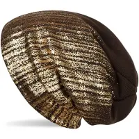 StyleBREAKER Strickmütze "Feinstrick Beanie mit Metallic Print" 1 Stk.