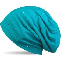 StyleBREAKER Beanie "Beanie mit Strass Nieten Applikation" 1 Stk.