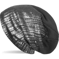 StyleBREAKER Strickmütze "Feinstrick Beanie mit Metallic Print" 1 Stk.