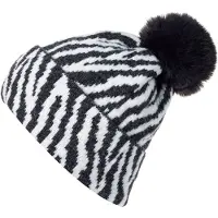 StyleBREAKER Bommelmütze "Strick Bommelmütze mit Zebra Muster" 1 Stk.